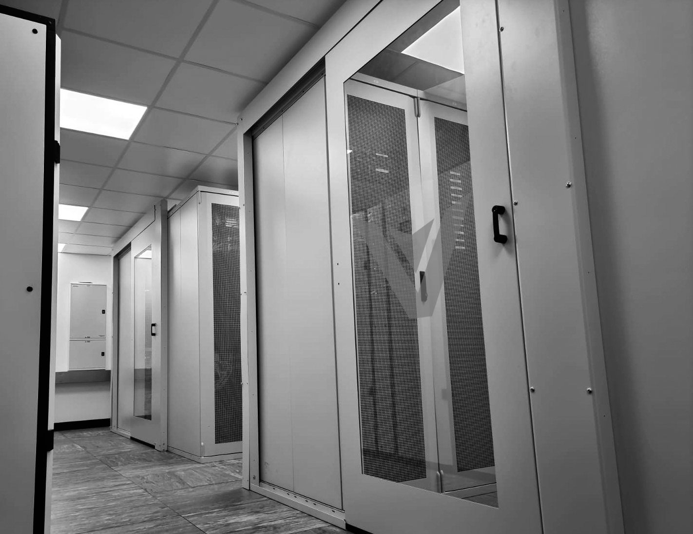 Server racks inside the VeloxServ UK data centre